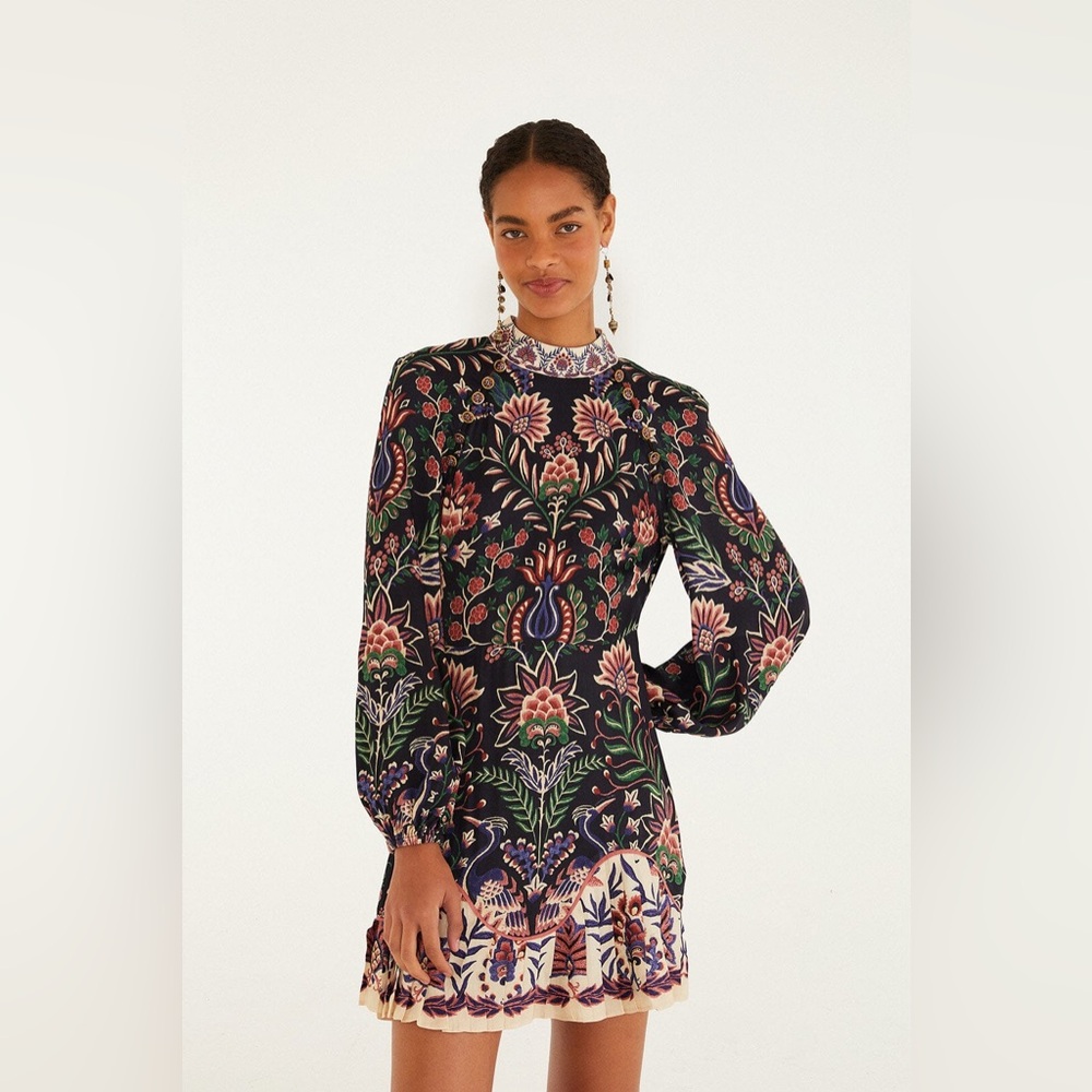 FARM Rio Black Marvelous Garden Mini Dress